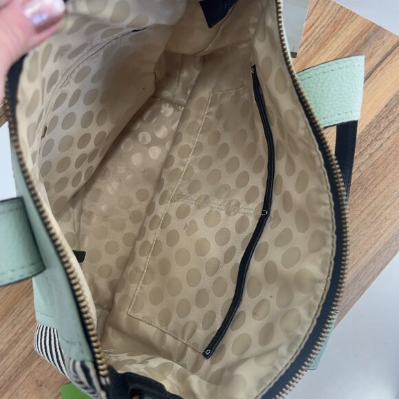 Kate Spade New York Leather Top Handbag + Crossbody Strap Green - Picture 7 of 9